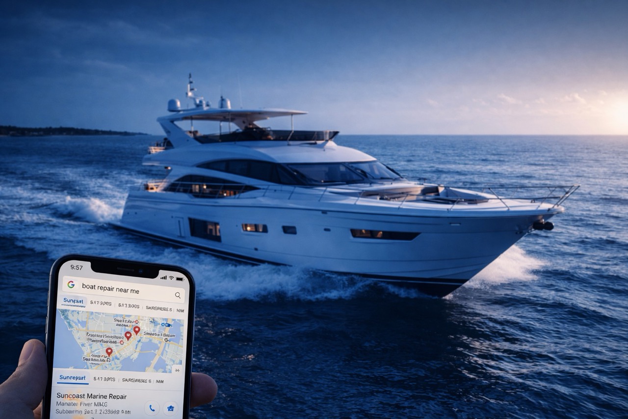 Boat owner searching for marine services on Google Maps — what your customers see when they look you up